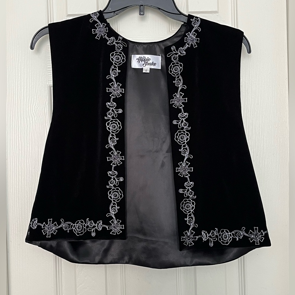 Black Vest with Floral Pattern (One of a Kind!)
